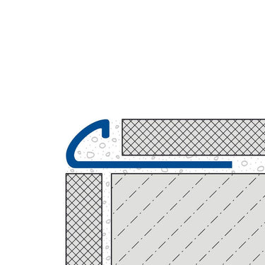 Viertelkreis-Abschlussprofil Edelstahl V2A gebürstet silber 10 mm 250 cm