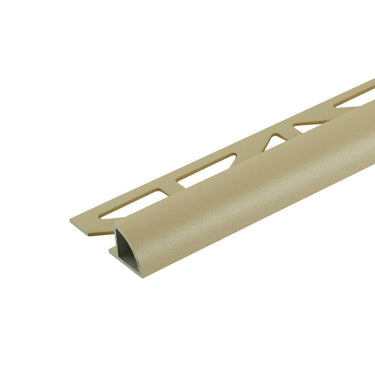 Viertelkreis-Abschlussprofil Aluminium strukturbeschichtet elfenbein (RAL 1014) 11 mm 250 cm