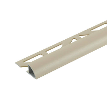 Viertelkreis-Abschlussprofil Aluminium strukturbeschichtet hellelfenbein (RAL 1015) 11 mm 250 cm