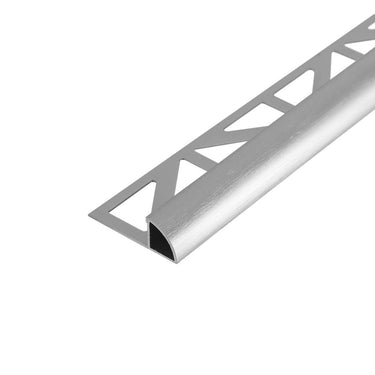 Viertelkreis-Abschlussprofil Aluminium gebürstet hochglanzeloxiert silber 12,5 mm 250 cm