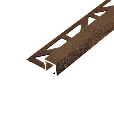 Quadratisches Abschlussprofil Aluminium strukturbeschichtet braun 10 mm, Länge 250 cm für Wand- und Bodenbeläge