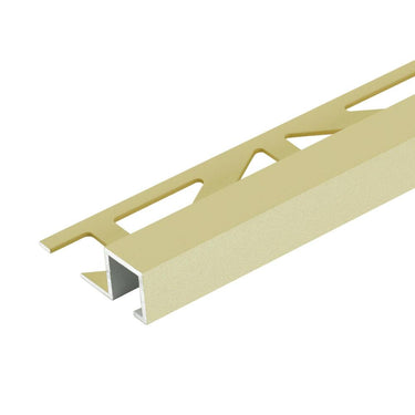 Quadratisches Abschlussprofil Aluminium strukturbeschichtet elfenbein (RAL 1014) 12,5 mm, Länge 250 cm für Wand- und Bodenbeläge