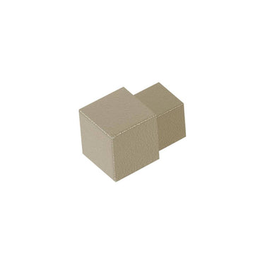 Innen- und Aussenecke Aluminium strukturbeschichtet graubeige (RAL 1019) für quadratisches Abschlussprofil 11 mm, Blister 2 Stück