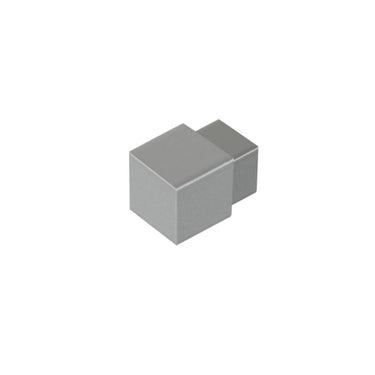 Aussenecke Aluminium pulverbeschichtet staubgrau matt (RAL 7037) für quadratisches Abschlussprofil 10 mm, Blister 2 Stück