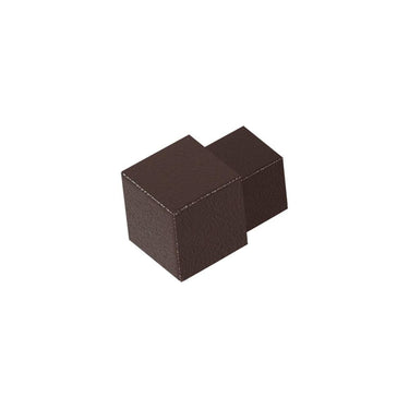 Aussenecke Aluminium strukturbeschichtet graubraun (RAL 8019) für quadratisches Abschlussprofil 8 mm, Blister 2 Stück