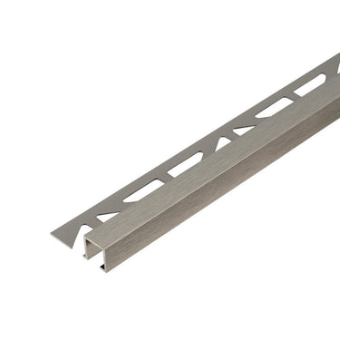 Quadratisches Abschlussprofil Aluminium gebürstet hochglanzeloxiert titan 12,5 mm Länge 250 cm für Wand- und Bodenbeläge