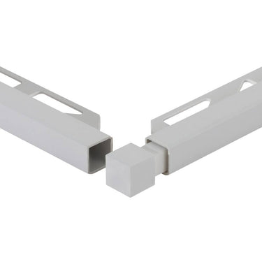 Aussenecke für quadratisches Abschlussprofil PVC eloxiert silbergrau 9 mm Blister 2 Stück