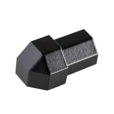 Aussenecke Aluminium pulverbeschichtet schwarz matt (RAL 9005) für 45°-Abschlussprofil 9 mm, Blister 2 Stück