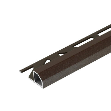 Diamond-Cut Abschlussprofil Aluminium strukturbeschichtet graubraun (RAL 8019) 8 mm Länge 250 cm für Wand- und Bodenbeläge