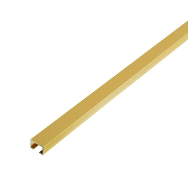 Dekorprofil Aluminium hochglanzeloxiert gold 8 mm, Breite 10 mm, Länge 250 cm für dekorative Trennlinien und Übergänge in Wand- und Bodenbelägen