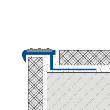 Treppenprofil mit Einlage Aluminium, PVC eloxiert silber 9 mm Länge 250 cm für Fliesenstufen