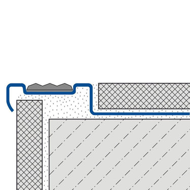 Treppenprofil mit Einlage Edelstahl V2A, PVC unbehandelt natur 11 mm Breite 25 mm Länge 250 cm für Fliesenstufen