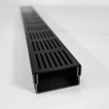 Entwässerungsrinne Aluminium, PVC eloxiert schwarz 50 x 100 mm 200 cm für Balkon und Terrasse