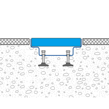 Drainagerinne Stahl verzinkt Breite 160 mm, Höhe 40 mm, Länge 100 cm, inklusive Rost