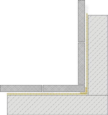 Eck-Dichtband selbstklebend mit Kellenschutz gelb 50 lfm