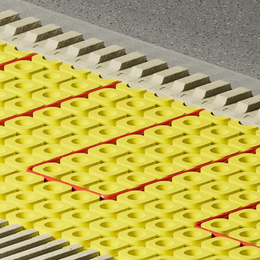 Entkopplungsplatte für elektrische Fussbodenheizung Polyethylen gelb, 1 m x 1 m