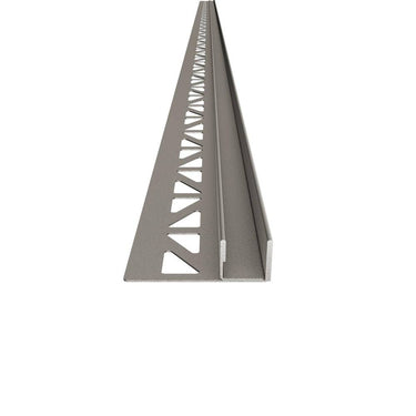 Glas-Wandprofil Edelstahl V2A strukturbeschichtet sand RAL 0808005 19 mm 220 cm