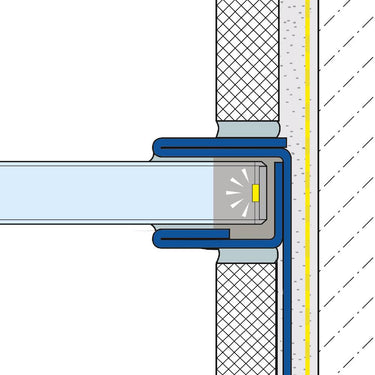 Glas-Wandprofil LED Edelstahl V2A gebürstet natur 19 mm 220 cm IP66
