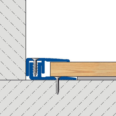 Wandanschlussprofil Aluminium eloxiert titan Höhe 3,5 mm, Länge 270 cm für Design- und Vinylbeläge