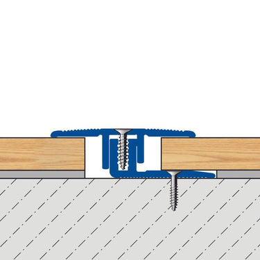 Dehnfugenprofil Aluminium eloxiert silber Länge 270 cm für Parkett-, Laminat-, Teppich- und Designbeläge