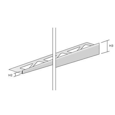 Gefällekeil-Profil links 2 % (V2A, 304) natur gebürstet 148 cm / 11 mm